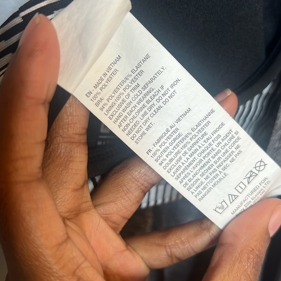 Women’s Nike Texture Stripe Layered Swim Tankini Top Size M - Picture 7 of 7